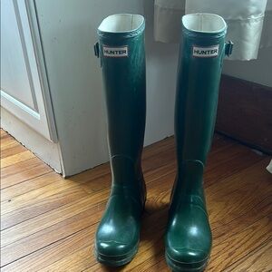 Hunter Green Tall Rain Boots
